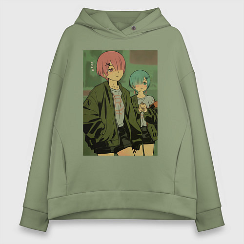 Женское худи оверсайз Рам Рем / Авокадо – фото 1