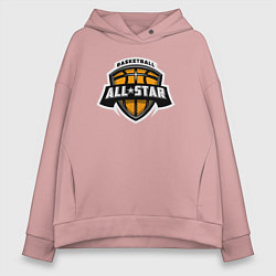 Толстовка оверсайз женская All-star basket, цвет: пыльно-розовый