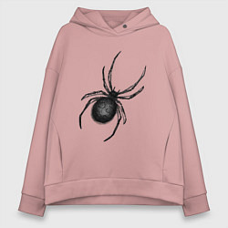 Толстовка оверсайз женская Черный спайди, цвет: пыльно-розовый