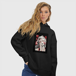 Толстовка оверсайз женская Клинок рассекающий демонов demon slayer Demon, цвет: черный — фото 2