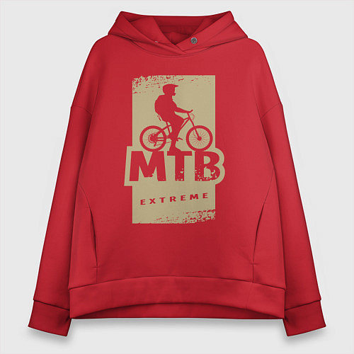 Женское худи оверсайз MTB extreme / Красный – фото 1