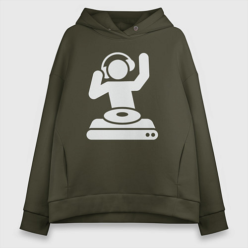 Женское худи оверсайз Party dj / Хаки – фото 1