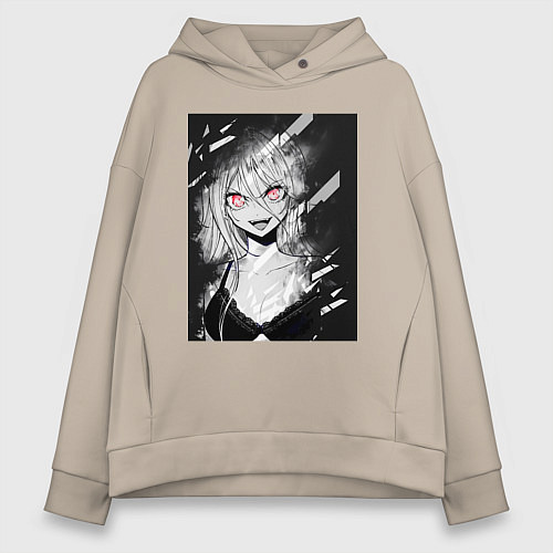 Женское худи оверсайз Senpai девушка / Миндальный – фото 1