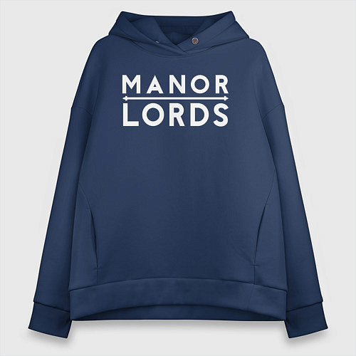 Женское худи оверсайз Manor lords logo / Тёмно-синий – фото 1