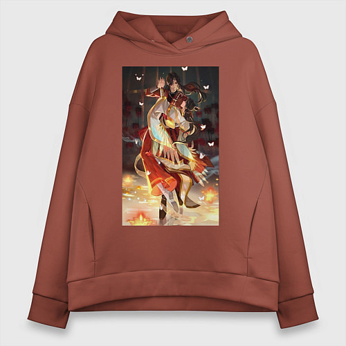 Женское худи оверсайз Чэн Хуа Лянь Се танец / Кирпичный – фото 1