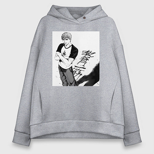 Женское худи оверсайз Эйкити Онидзука учитель / Меланж – фото 1