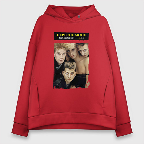 Женское худи оверсайз Depeche Mode - Singles / Красный – фото 1