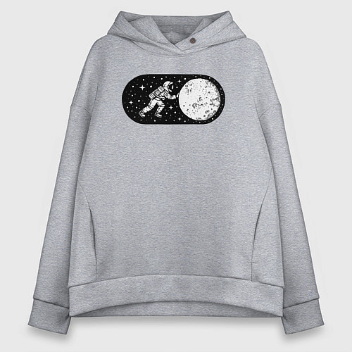 Женское худи оверсайз Режим космоса включен / Меланж – фото 1