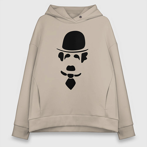 Женское худи оверсайз Чаплин лого / Миндальный – фото 1