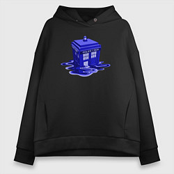 Толстовка оверсайз женская Tardis ink, цвет: черный