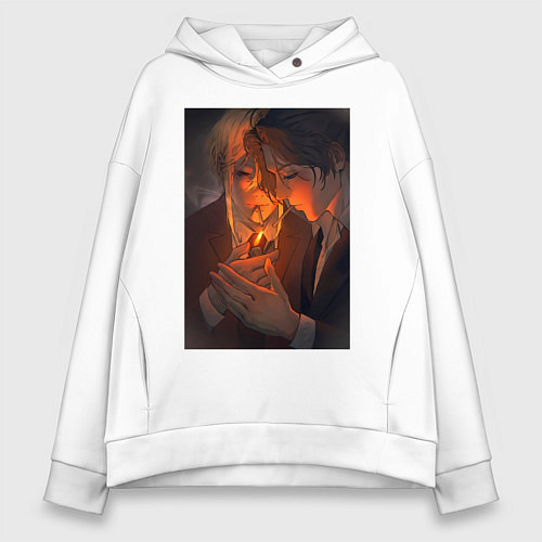 Женское худи оверсайз Патриотизм Мориарти Шерлок Холмс Детектив / Белый – фото 1