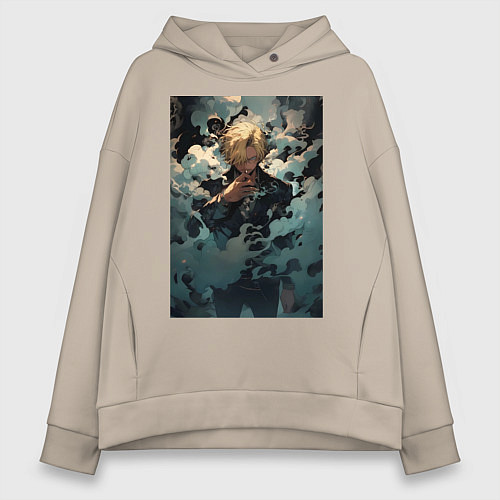 Женское худи оверсайз Ван-Пис Санджи / Миндальный – фото 1