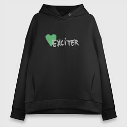 Толстовка оверсайз женская Depeche Mode - Exciter logos, цвет: черный