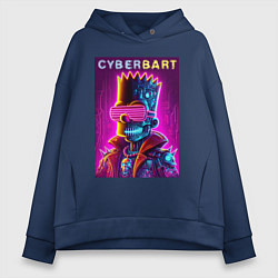 Женское худи оверсайз Cyber Bart - neon glow ai art fantasy