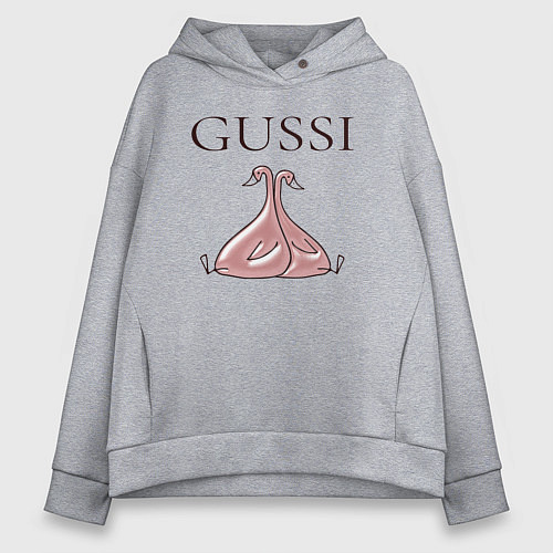 Женское худи оверсайз Гусси - розовый / Меланж – фото 1