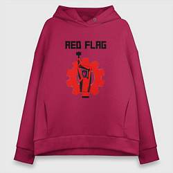 Толстовка оверсайз женская Red Flag - Hammer, цвет: маджента