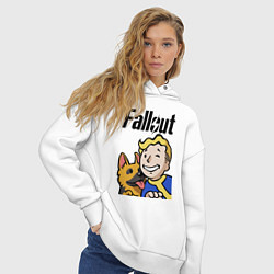 Толстовка оверсайз женская Vault boy and shepherd, цвет: белый — фото 2