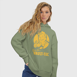 Толстовка оверсайз женская Vault boy like print, цвет: авокадо — фото 2