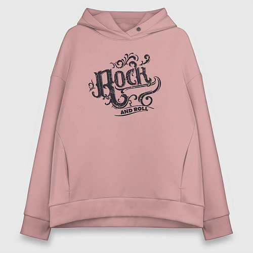 Женское худи оверсайз Стиль рок-н-ролл / Пыльно-розовый – фото 1