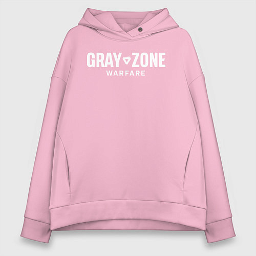 Женское худи оверсайз Gray zone warfare logo / Светло-розовый – фото 1