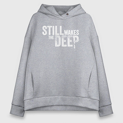 Женское худи оверсайз Still wakes the deep logo / Меланж – фото 1