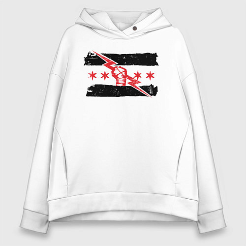 Женское худи оверсайз Cm Punk wwe bitw / Белый – фото 1