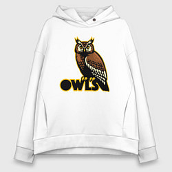 Толстовка оверсайз женская Owls, цвет: белый