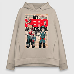 Женское худи оверсайз Моя геройская академия Кацуки Бакуго коллаж Идзуку