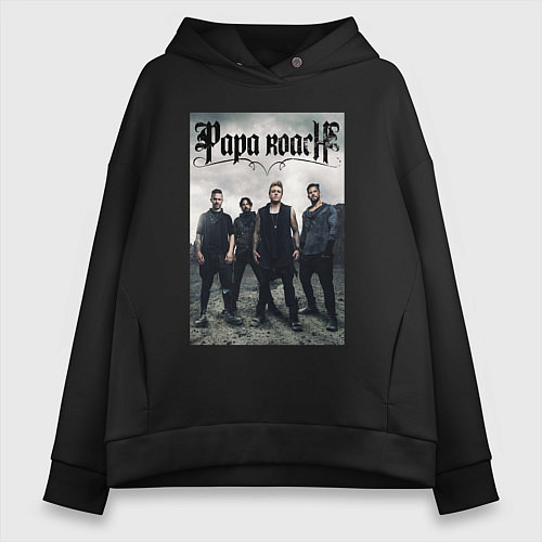 Женское худи оверсайз Papa Roach all / Черный – фото 1