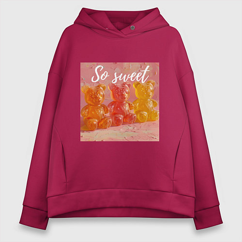 Женское худи оверсайз Сладкие мишки / Маджента – фото 1