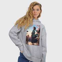 Толстовка оверсайз женская Монолог фармацевта Маомао во дворце, цвет: меланж — фото 2