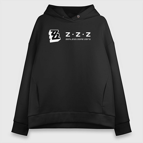 Женское худи оверсайз Zenless zone zero логотип / Черный – фото 1