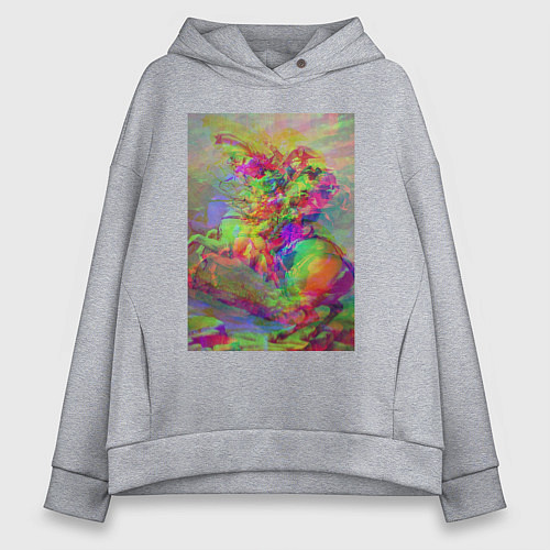 Женское худи оверсайз Бонапарт на перевале Сен-Бернар с глюками / Меланж – фото 1