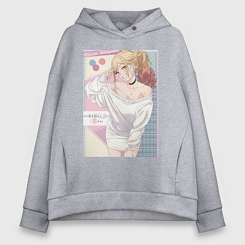 Женское худи оверсайз Марин Китагава косплей / Меланж – фото 1
