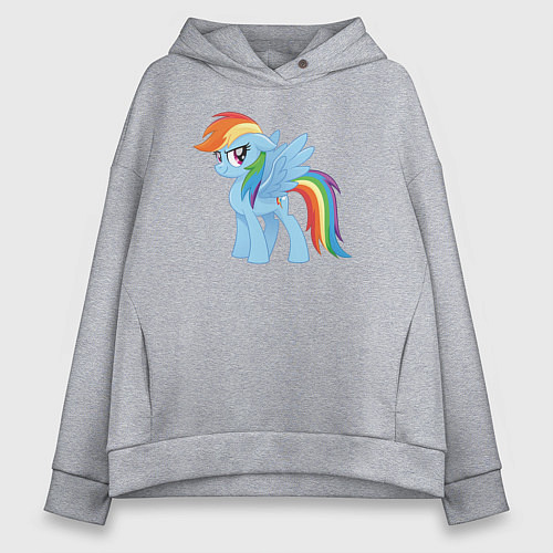 Женское худи оверсайз Рейнбоу Дэш из My Little Pony в кино / Меланж – фото 1