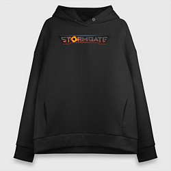 Толстовка оверсайз женская Stormgate logo, цвет: черный