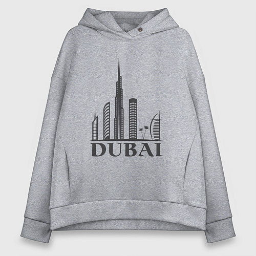 Женское худи оверсайз Dubai city style / Меланж – фото 1