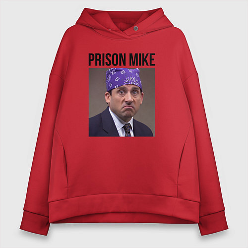 Женское худи оверсайз Prison mike Michael Scott - офис / Красный – фото 1