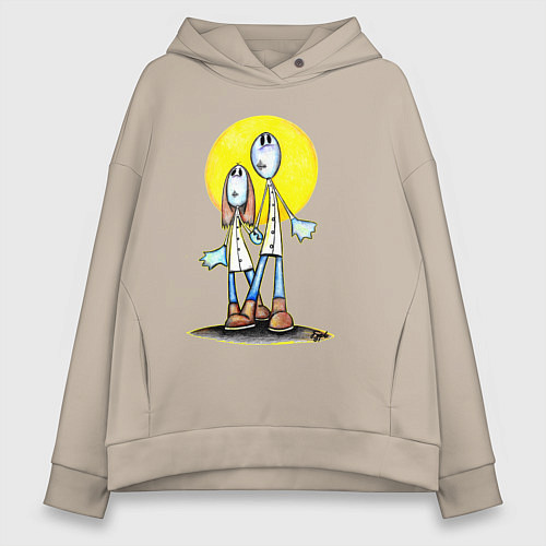 Женское худи оверсайз Чудики / Миндальный – фото 1