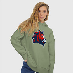 Толстовка оверсайз женская Красный конь, цвет: авокадо — фото 2