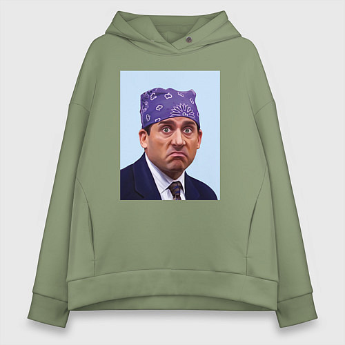 Женское худи оверсайз Michael Scott - Prison mike the office meme / Авокадо – фото 1