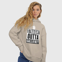 Толстовка оверсайз женская Straight outta gallifrey, цвет: миндальный — фото 2