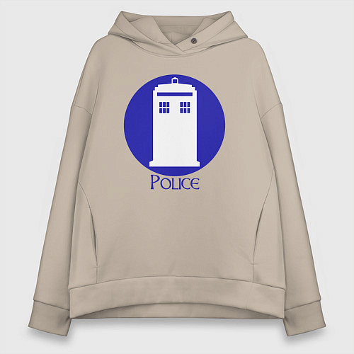 Женское худи оверсайз Tardis police / Миндальный – фото 1