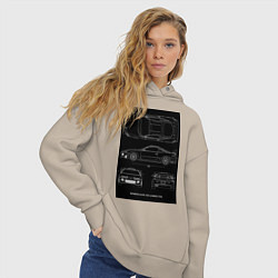 Толстовка оверсайз женская Mitsubishi Eclipse, цвет: миндальный — фото 2