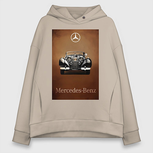Женское худи оверсайз Mercedes-benz автомобиль / Миндальный – фото 1