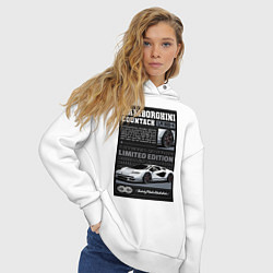 Толстовка оверсайз женская Lamborghini countach, цвет: белый — фото 2