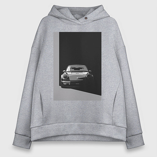 Женское худи оверсайз Porsche 911 легендарный автомобиль / Меланж – фото 1