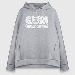 Толстовка оверсайз женская Goro cuddly carnage logotype, цвет: меланж