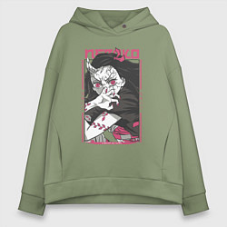 Женское худи оверсайз Клинок рассекающий демонов Незуко kimetsu no yaiba
