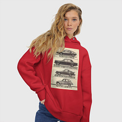 Толстовка оверсайз женская Citroen автомобиль, цвет: красный — фото 2